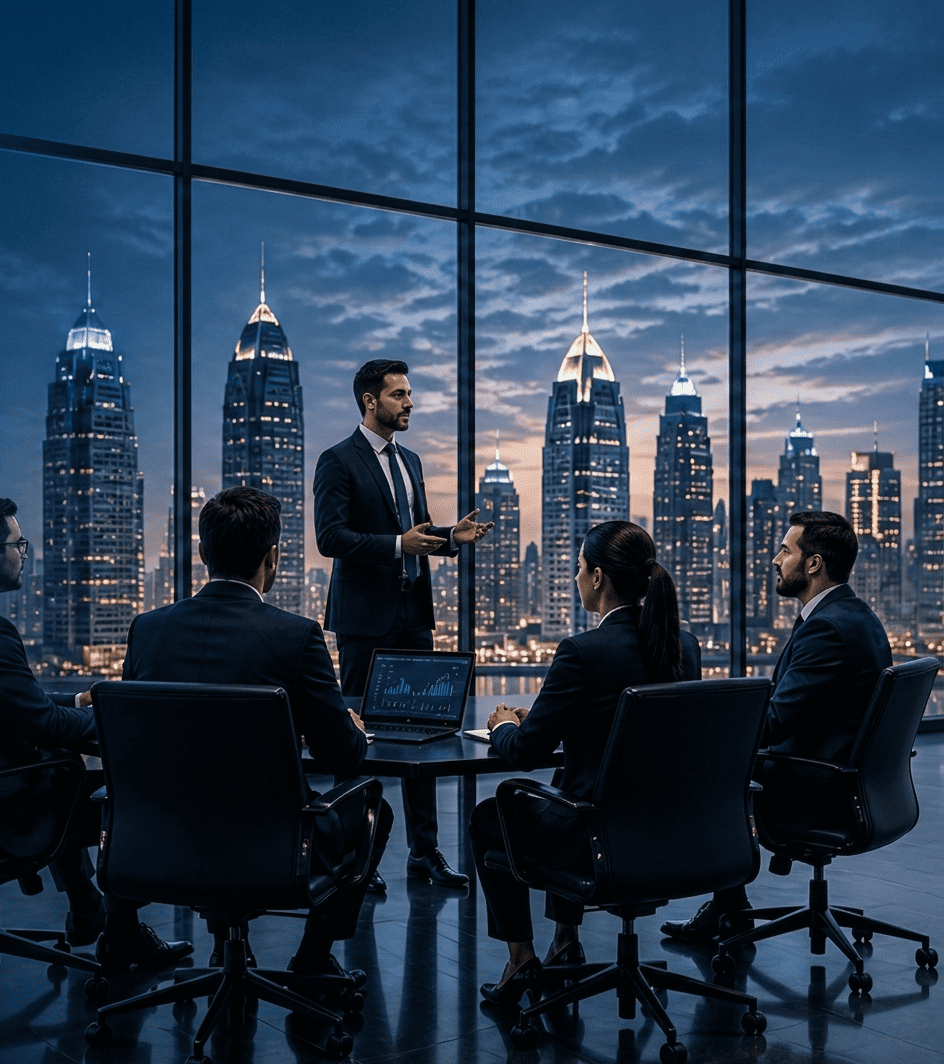 Strategic business meeting